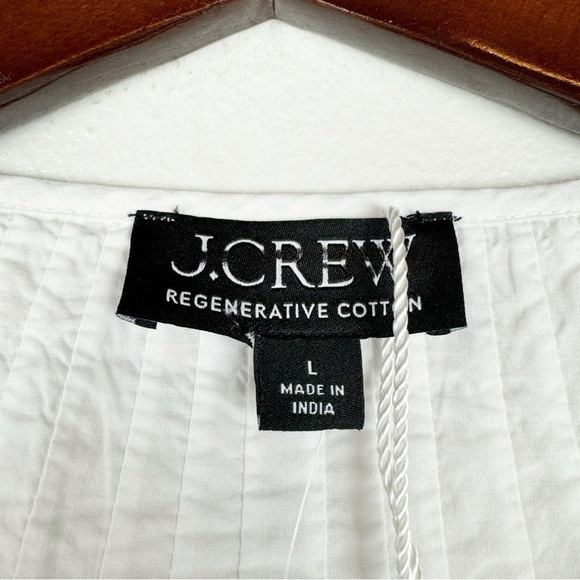 J. Crew Jolie Top Lightweight Eyelet Cotton Poplin White Size L NWT - Picture 7 of 8